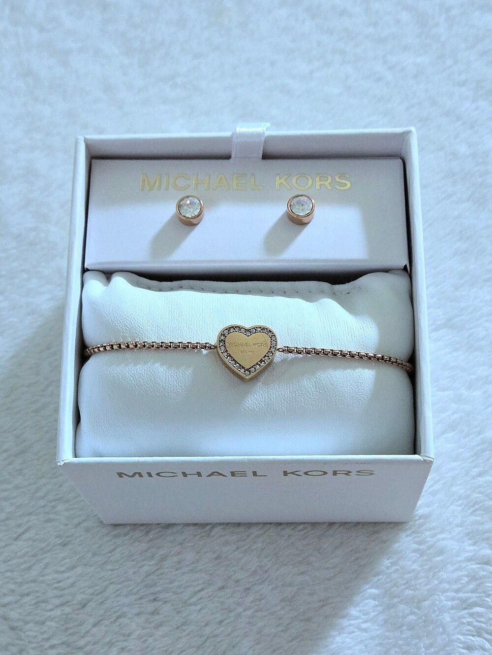 ✨️HP✨️ Michael Kors Rose🌹 Gold💛 Heritage Heart Set - NIB - Picture 8 of 16
